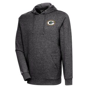 Green Bay Packers Antigua Heather Black Action Lightweight Pullover Hood…